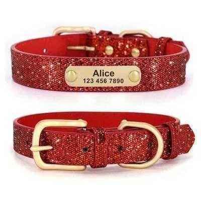 Personalised Sequin Sparkle Pet ID Dog Collar